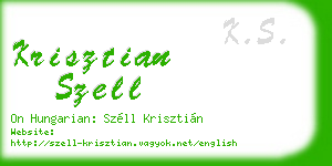 krisztian szell business card